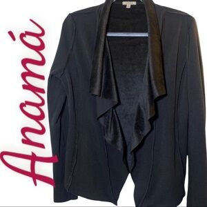 ANAMA Open Style Waterfall Cardigan Jacket Cozy Faux Fur Lining, Size Small